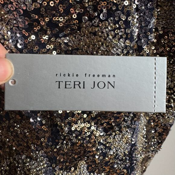 NWT RICKIE FREEMAN for TERI JON Sequined Maxi Dress Style 207041 - Picture 11 of 13